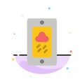 Mobile, Chalk, Weather, Rainy Abstract Flat Color Icon Template