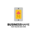 Mobile, Chalk, Weather, Rainy Business Logo Template. Flat Color