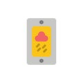 Mobile, Chalk, Weather, Rainy Flat Color Icon. Vector icon banner Template