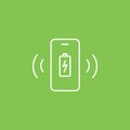 Mobile, charger, notice icon - Vector. Simple element illustration from UI concept. Mobile, charger, notice icon - Vector. Royalty Free Stock Photo