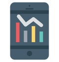 Mobile Charts Isolated Vector Icon