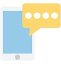 Mobile chat, bubble isolated which can be easily edit or modified