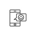 Mobile chat feedback line icon Royalty Free Stock Photo