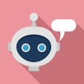 Mobile chatbot icon, flat style