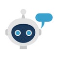 Mobile chatbot icon, flat style