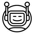 Mobile chatbot icon, outline style