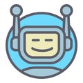 Mobile chatbot icon, outline style