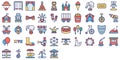 Mobile Circus Vector Icons Set every single icon be easily modified or edited Royalty Free Stock Photo