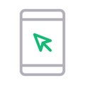 Mobile click vector color line icon