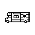 mobile clinic ambulance line icon vector illustration