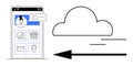 Mobile Cloud Computing Concept with Smartphone and Cloud Symbol for Data Sharing Royalty Free Stock Photo