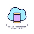 Mobile cloud computing pixel perfect RGB color icon Royalty Free Stock Photo