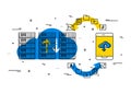 Mobile cloud storage vector illustration