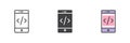 Mobile Coding different style icon set