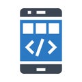 Mobile coding glyphs double color icon