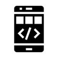Mobile coding glyphs icon