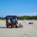 Mobile coffee sales on the beach of Swinoujscie