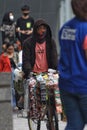 Mobile coffee seller by bicycle, in jakarta jendral sudirman - indonesia