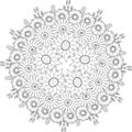 Coloring book antistress mandala wreath of leaves, flowers, twigs