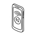 Mobile Commerce Icon. Doodle Hand Drawn or Outline Icon Style Royalty Free Stock Photo