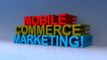 Mobile commerce marketing on blue