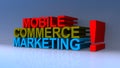 Mobile commerce marketing on blue