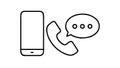 Mobile Communication Icon: Phone Call & Messaging, vector design Generative AI Royalty Free Stock Photo
