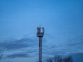 Mobile communications tower on the background of the night sky Royalty Free Stock Photo