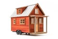 A Mobile Compact Tiny House Isolated on White Background, Generative AI