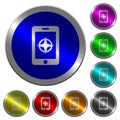 Mobile compass luminous coin-like round color buttons