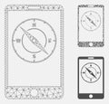 Mobile Compass Vector Mesh Wire Frame Model and Triangle Mosaic Icon