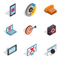Mobile computer icons set, isometric style Royalty Free Stock Photo