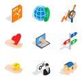 Mobile computer icons set, isometric style Royalty Free Stock Photo