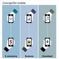 Mobile concept e-commerce , business , download