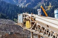 mobile concrete mixing plant on the construction site against the background of mountains Royalty Free Stock Photo