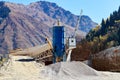 mobile concrete mixing plant on the construction site