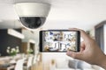 Mobile connect with security camera Royalty Free Stock Photo