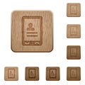 Mobile contacts wooden buttons