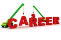 Mobile crane builds the text Career Royalty Free Stock Photo