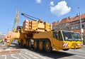 Mobile crane at the construction site