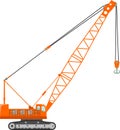 Mobile Crane Icon in Flat Style. Vector Illustration