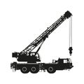 Mobile Crane Silhouette. Construction Equipment And Heavy Machinery. Isolated Vector Illustration Royalty Free Stock Photo