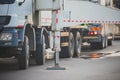 Mobile Crane Track On Construction Site: Deploying Hydraulic Leg Support Royalty Free Stock Photo