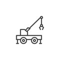 Mobile crane truck line icon Royalty Free Stock Photo