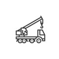 Mobile crane Truck line icon Royalty Free Stock Photo