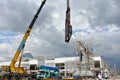 Mobile crane used to lifting heavy material at construction site Royalty Free Stock Photo