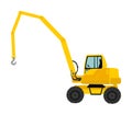 Mobile crane vector illustration isolated on white background. Construction site machine illustration Royalty Free Stock Photo