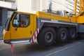 Mobile crane at work Royalty Free Stock Photo