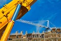 Mobile crane at work at downtown construction site Royalty Free Stock Photo