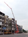 The mobile crane is working, in Taiwan. Royalty Free Stock Photo